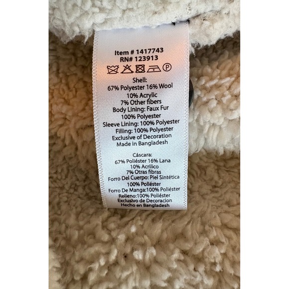 Jachs Men Small Western Blue/Beige/Grey Sherpa/Faux Fur Lined Shirt Jacket - Picture 9 of 14